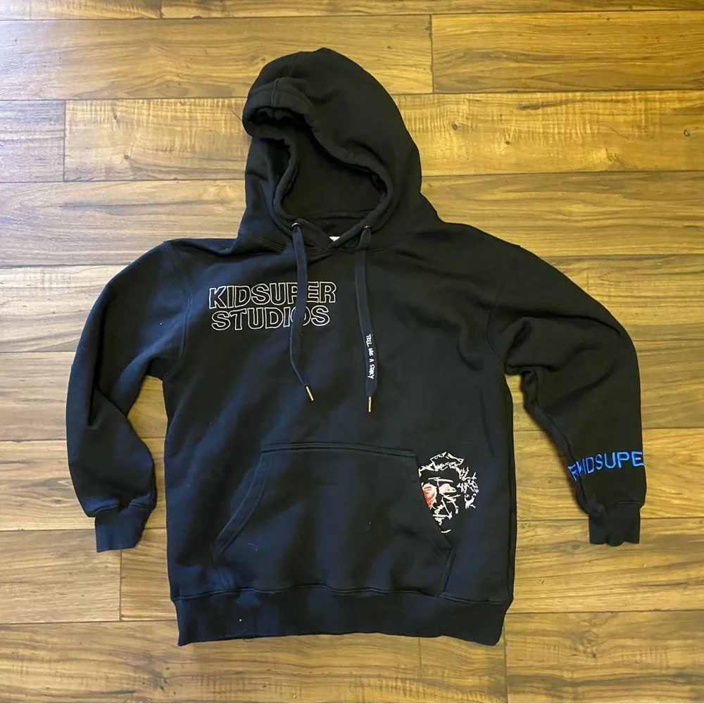 Kidsuper Studios Embroidered-design hoodie Black Sz Small Men’s - Picture 4 of 11